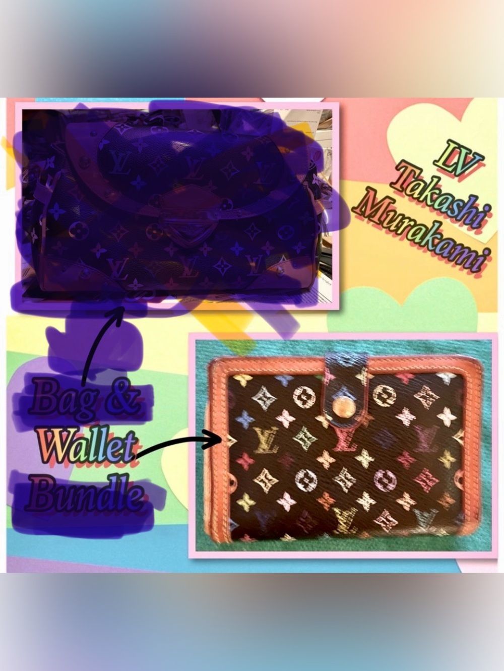 1-Piece Louis Vuitton Takashi Murakami Wallet EUC